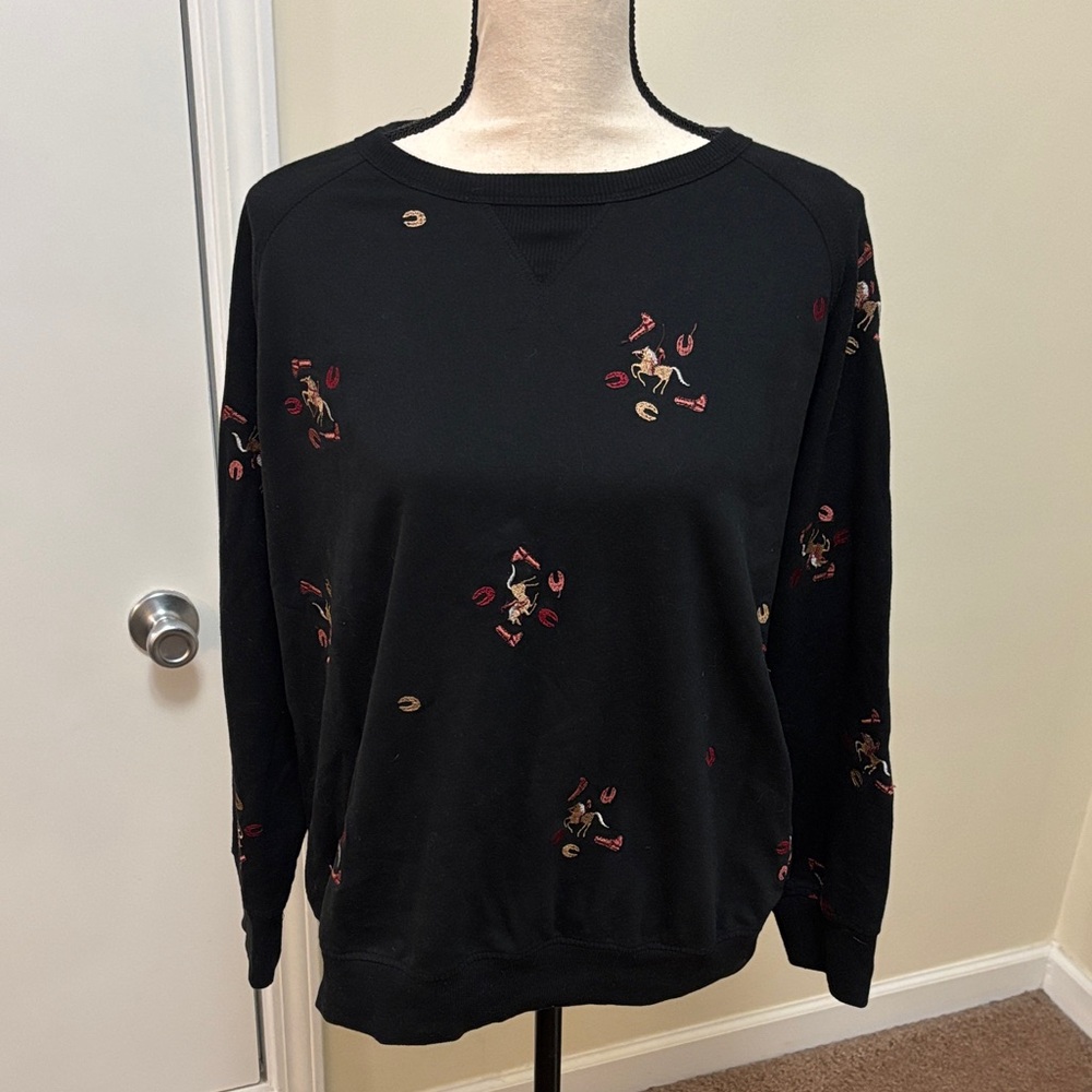 Como Vintage Black Sweatshirt size Large